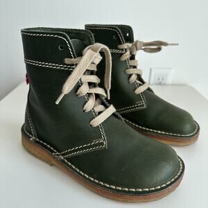 Duckfeet Faborg Leather Boots Size 38 Green Forest Ankle Casual Lace Up Distress